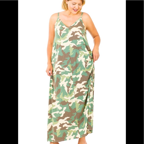 Brand New Camo Print Maxi Dress Various - Picture 9 of 9